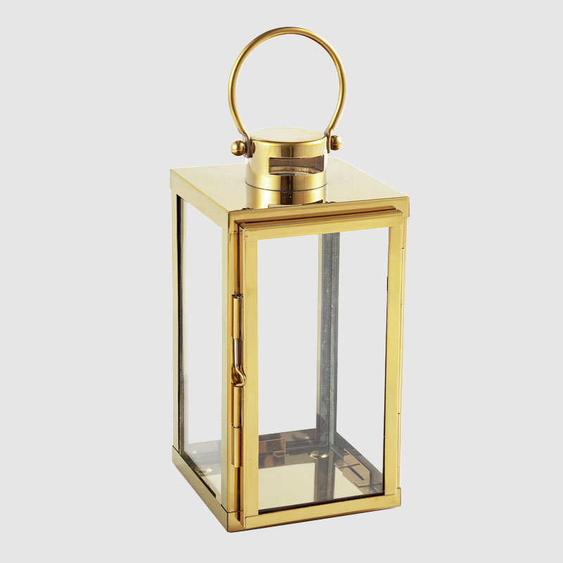 Crus Aurum Plated Indoor Metal Lantern